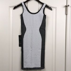Bebe Black and White Bodycon Dress